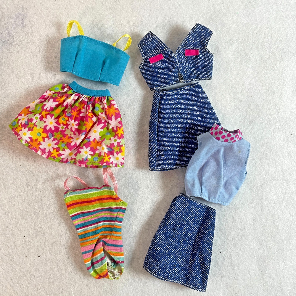 Barbie 1990s Fashion Favorites Mattel Clothing Lot of 7 (4 outfits) Tops Skirts